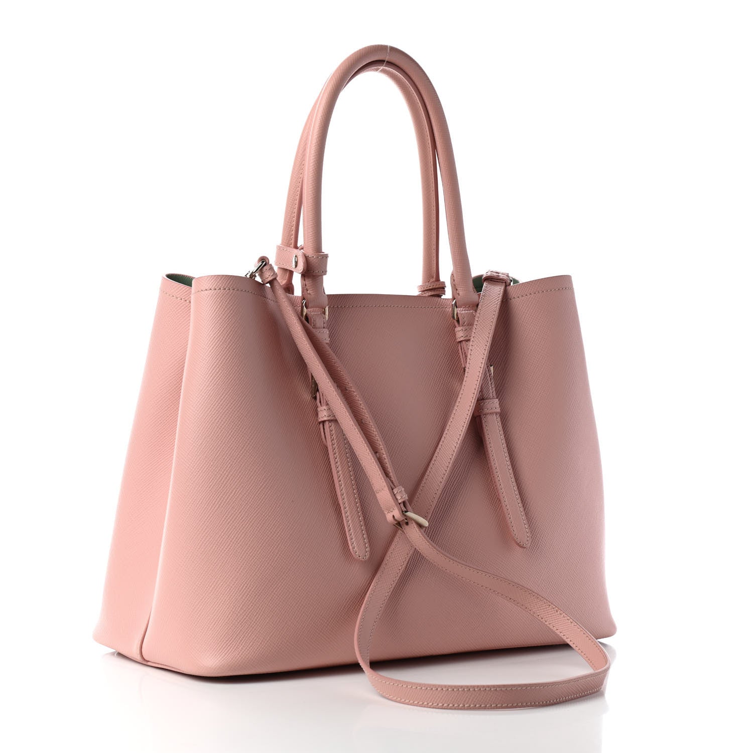 Prada Saffiano Cuir Large Double Bag Orchidea 3 of 9