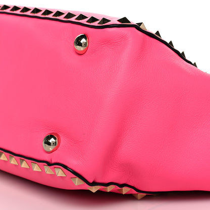 Valentino Garavani Vitello Small Rockstud Tote Fuxia Fluo 6 of 9
