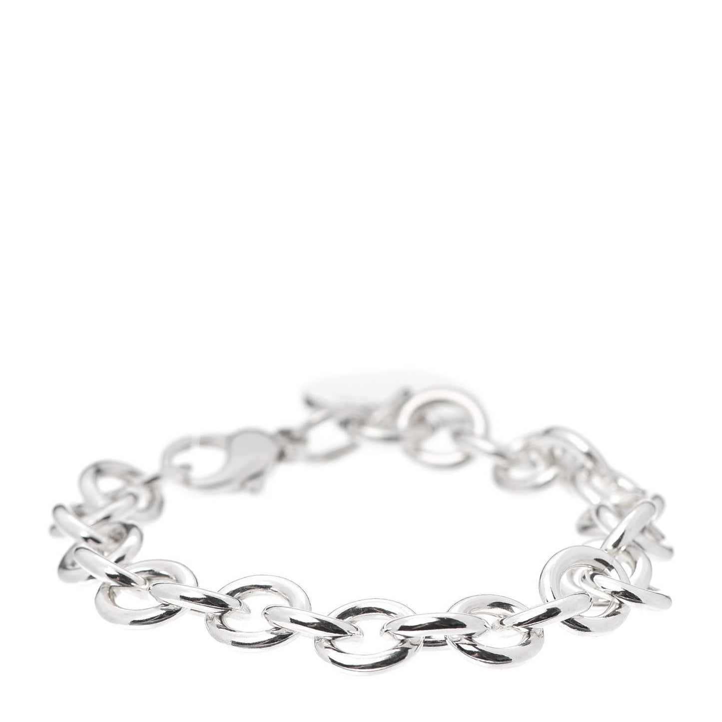 Sterling Silver Heart Tag Charm Bracelet