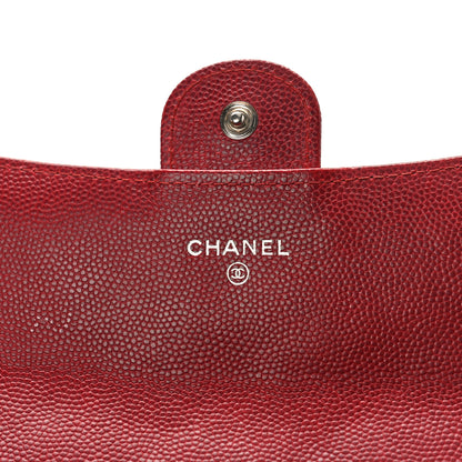 Chanel Caviar Quilted Large Gusset Flap Wallet Dark Red 6 of 11