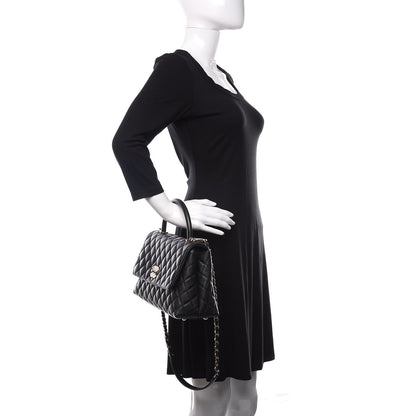 Chanel Caviar Quilted Small Coco Handle Flap Black 3 of 11