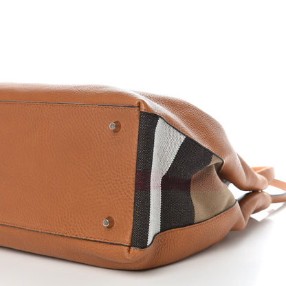 Burberry Brit Calfskin House Check Medium Maidstone Saddle Brown 6 of 12