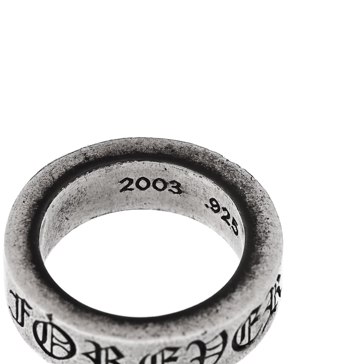 Chrome Hearts Sterling Silver Cross CH Forever Spacer Ring 48 4.5 4 of 5