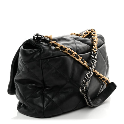 Chanel Goatskin Quilted Maxi Chanel 19 Flap Black 3 of 10