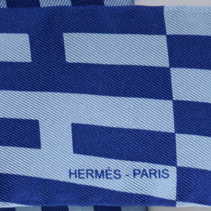 Hermes Silk Op'H Twilly Indigo Ciel 4 of 6