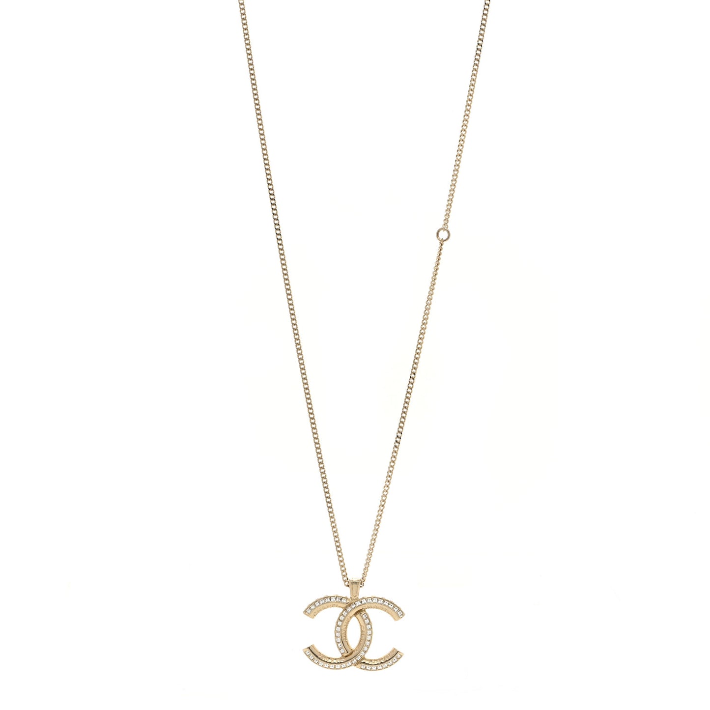 Crystal CC Chain Necklace Gold
