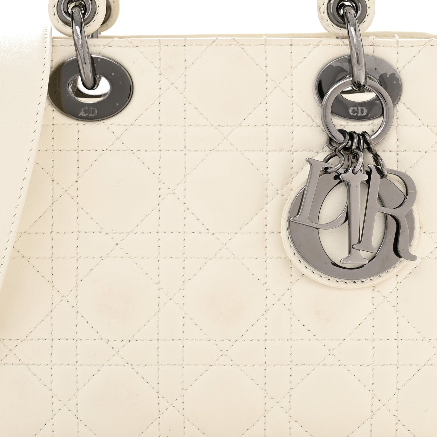 Lambskin Cannage Small My ABCDior Lady Dior White