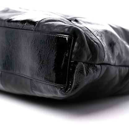 Chanel Lambskin Patent Calfskin Brooklyn Patchwork Extra Large Hobo Black 9 of 11