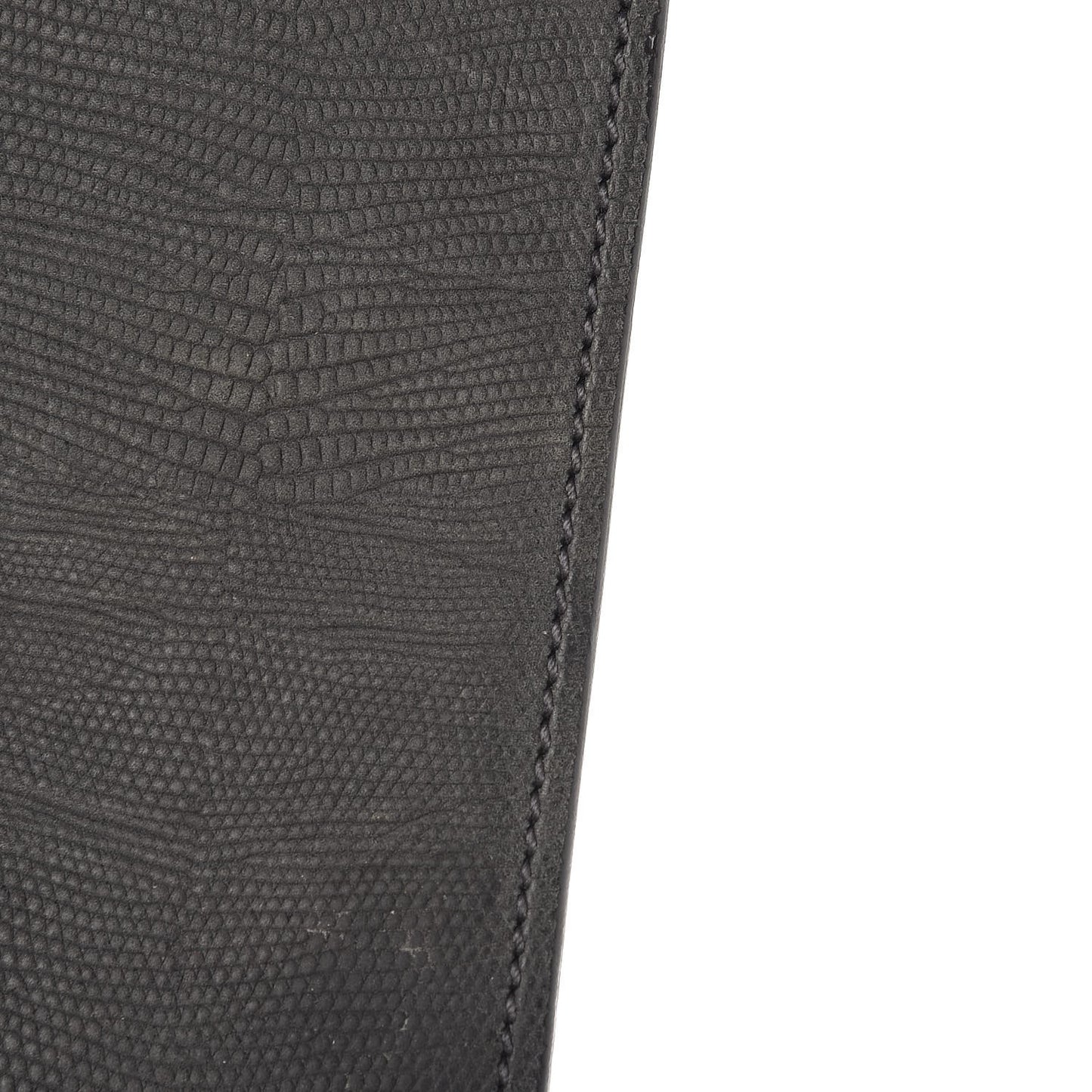 Lizard Calfskin Embossed Classic Y Clutch Black