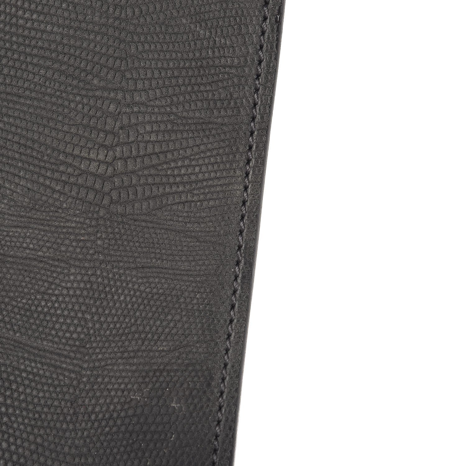 Saint Laurent Lizard Calfskin Embossed Classic Y Clutch Black 12 of 14