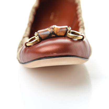 Gucci GG Monogram Miro Soft Calfskin Bamboo Ballet Flat 36.5 Beige Oxydus 12 of 14