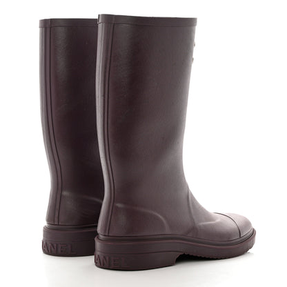 Chanel Caoutchouk CC High Boots 40 Dark Purple 4 of 8