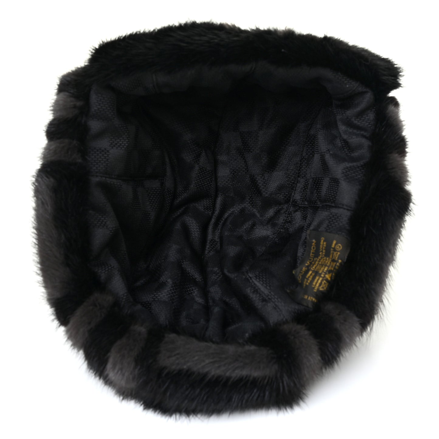 Polyester Silk Mink Fur Hat Black