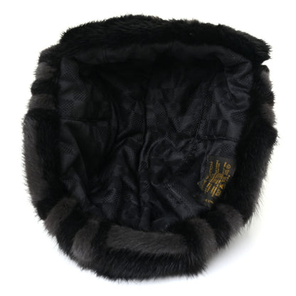 Louis Vuitton Polyester Silk Mink Fur Hat Black 4 of 5