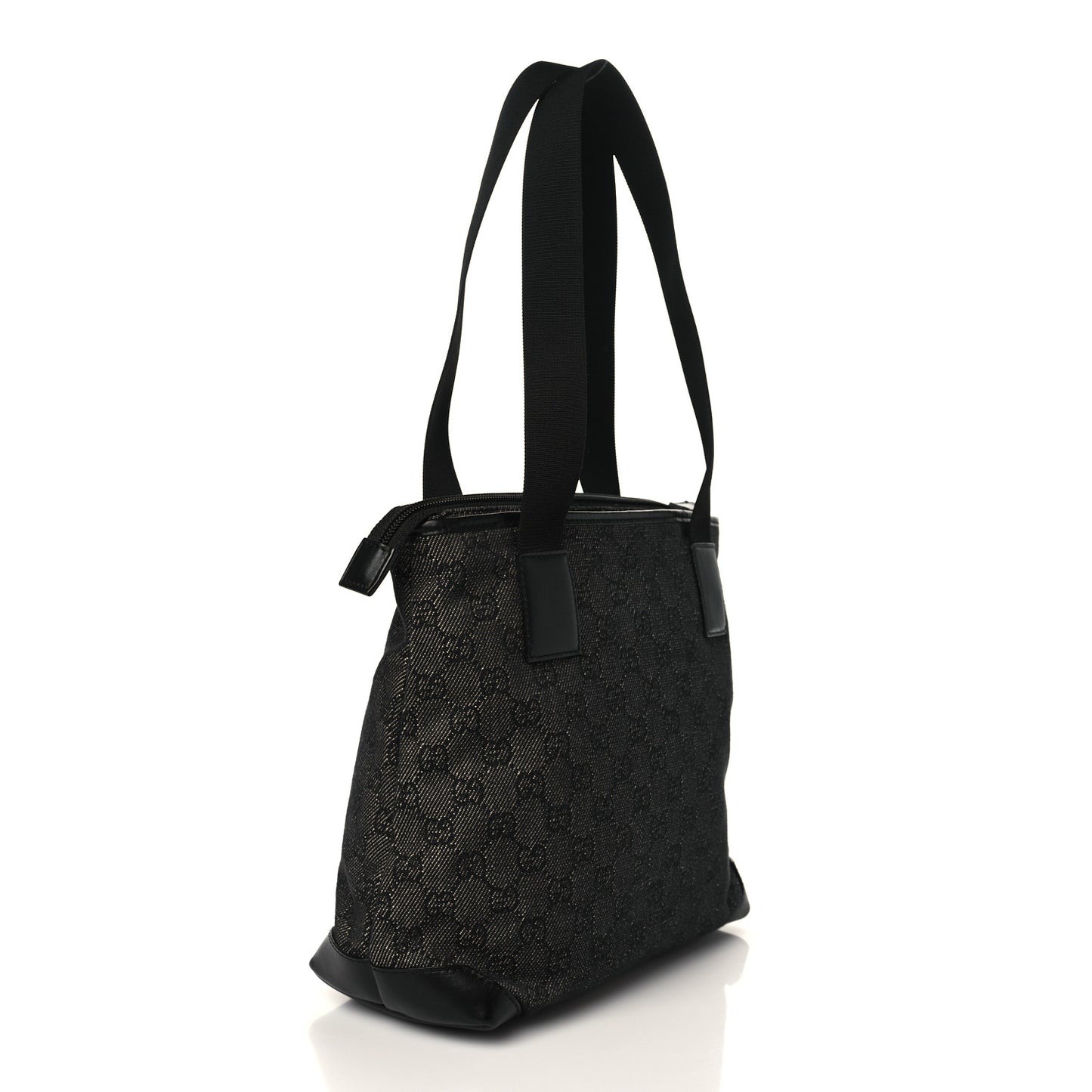 Denim Monogram Tote Bag Black