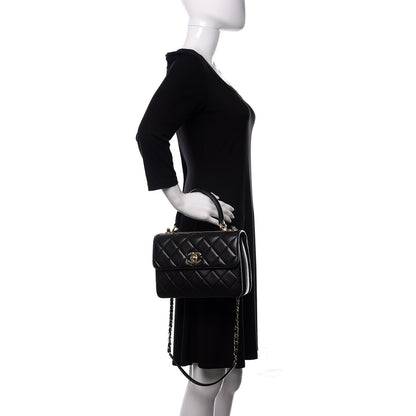 Chanel Lambskin Quilted Small Trendy CC Dual Handle Flap Bag Black 3 of 11