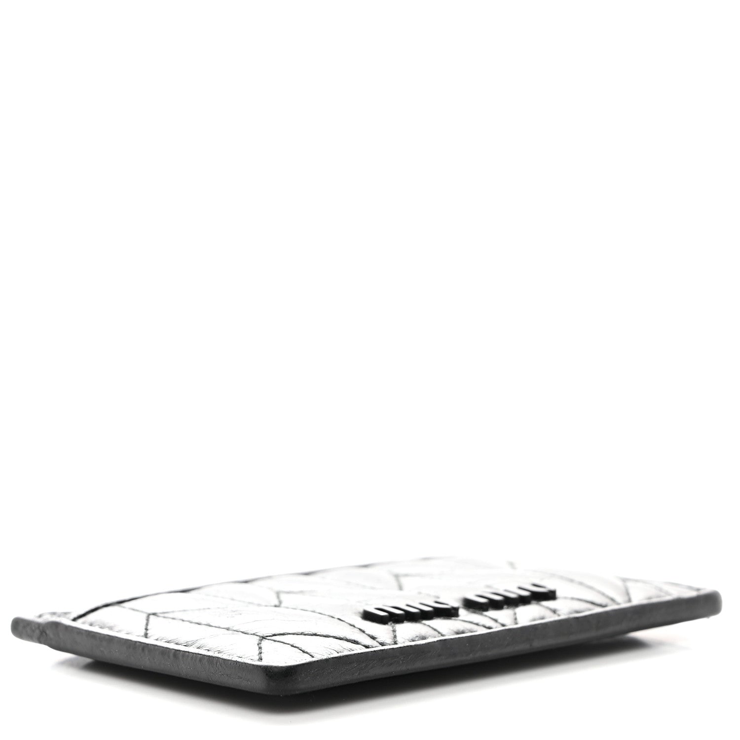 ミュウ Miu Miu Vitello Shine Trapu Card Holder Black 1825588 – FASHIONPHILE