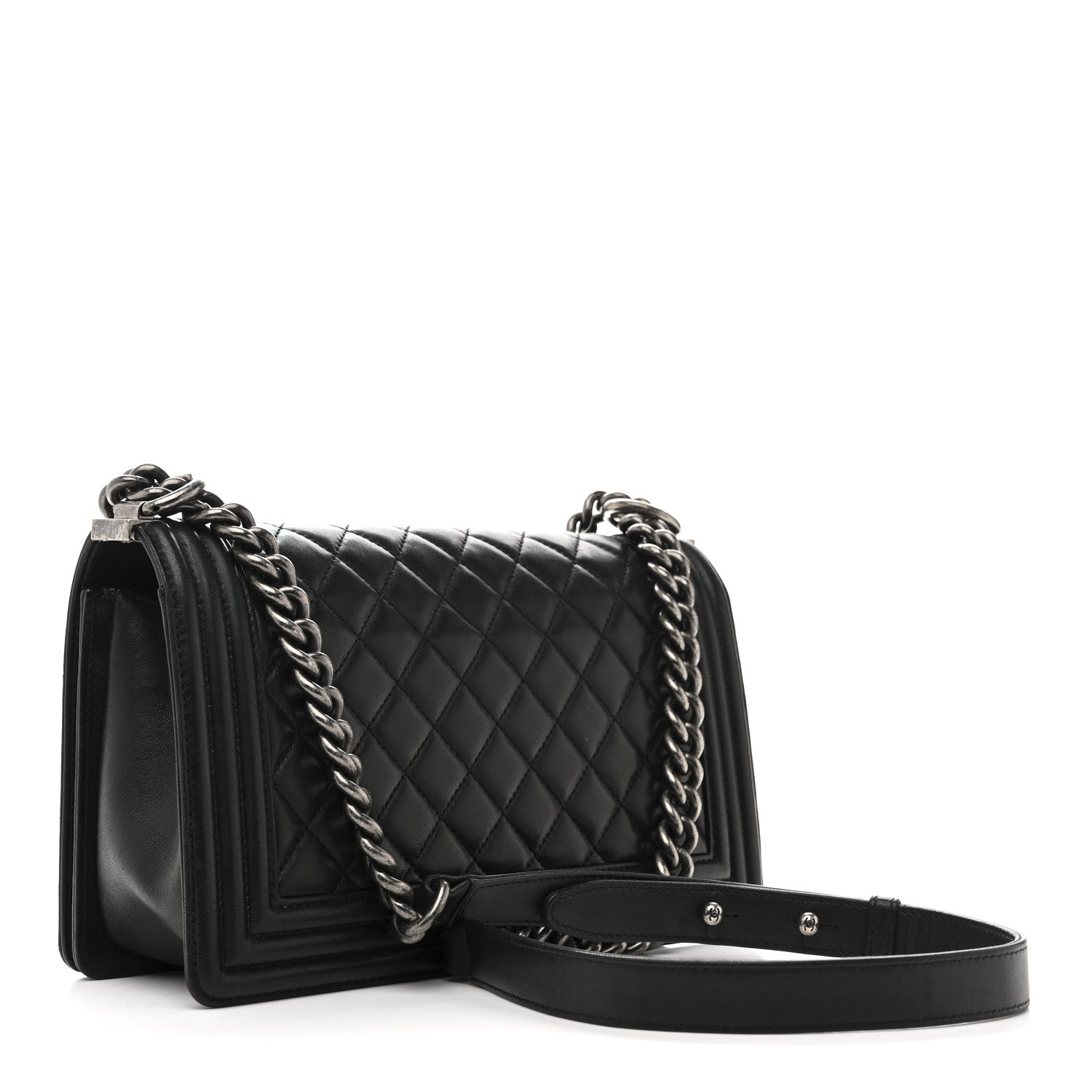 Chanel Lambskin Quilted Medium Boy Flap Black 3 of 13