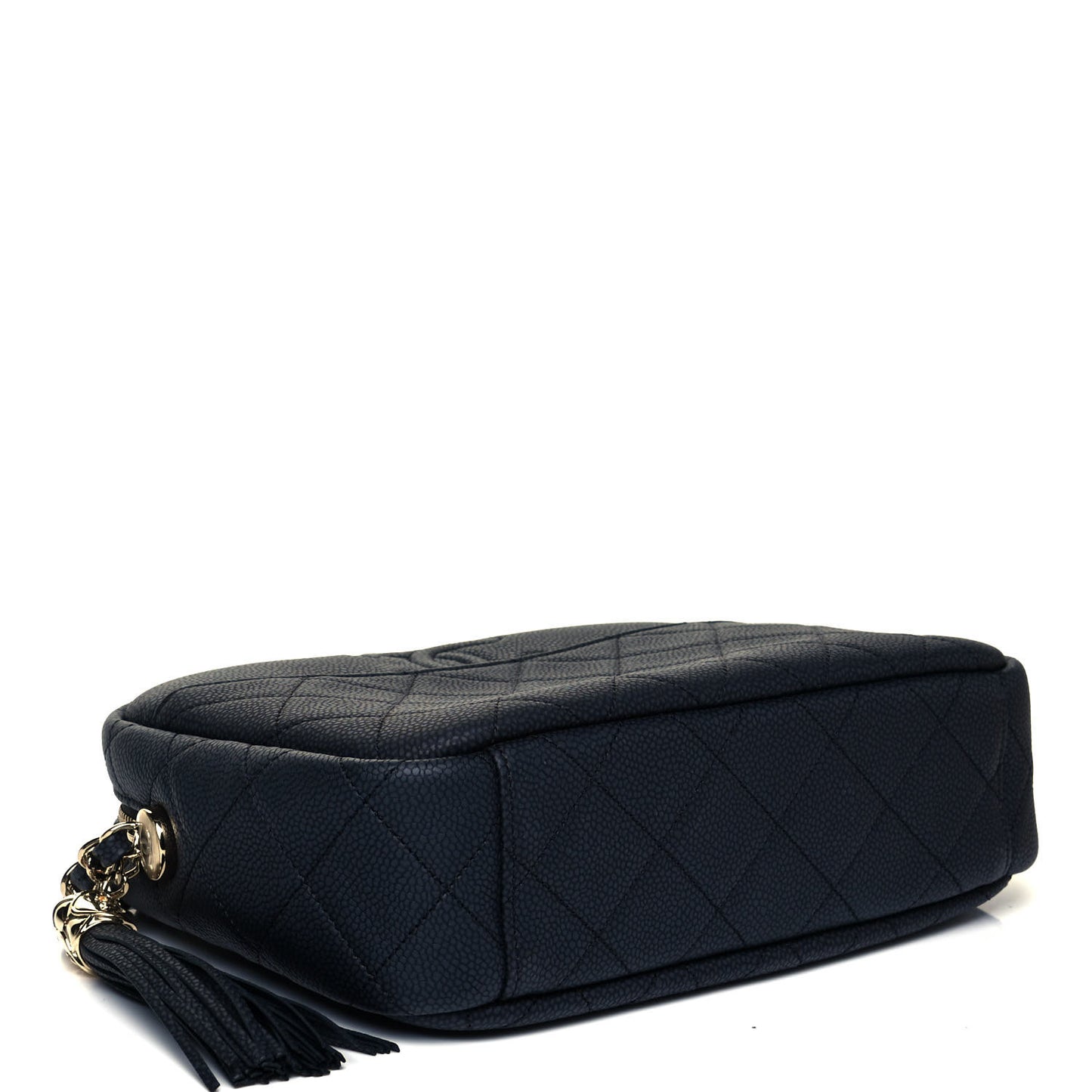 Caviar Quilted Medium Coco Tassel Camera Case Navy