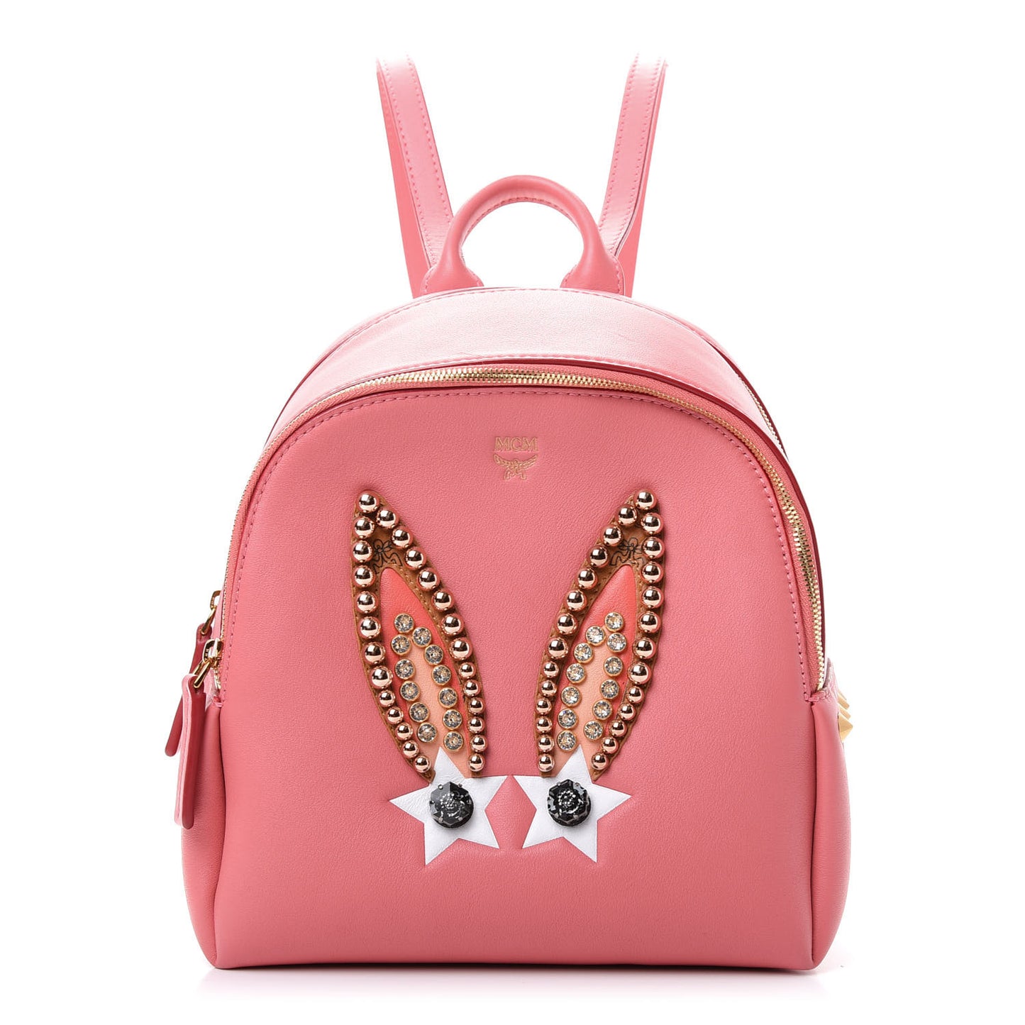 Calfskin Bunny Polke Mini Backpack Pink