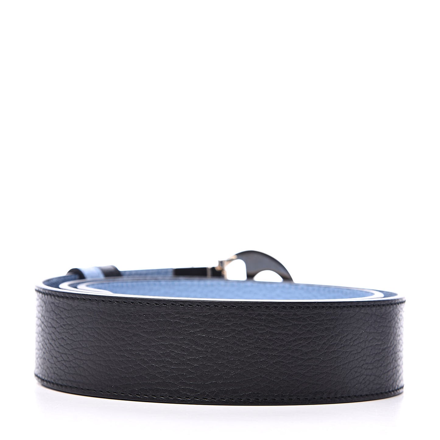 Dollar Calfskin 1973 Reversible Belt 95 38 Black Mineral Blue