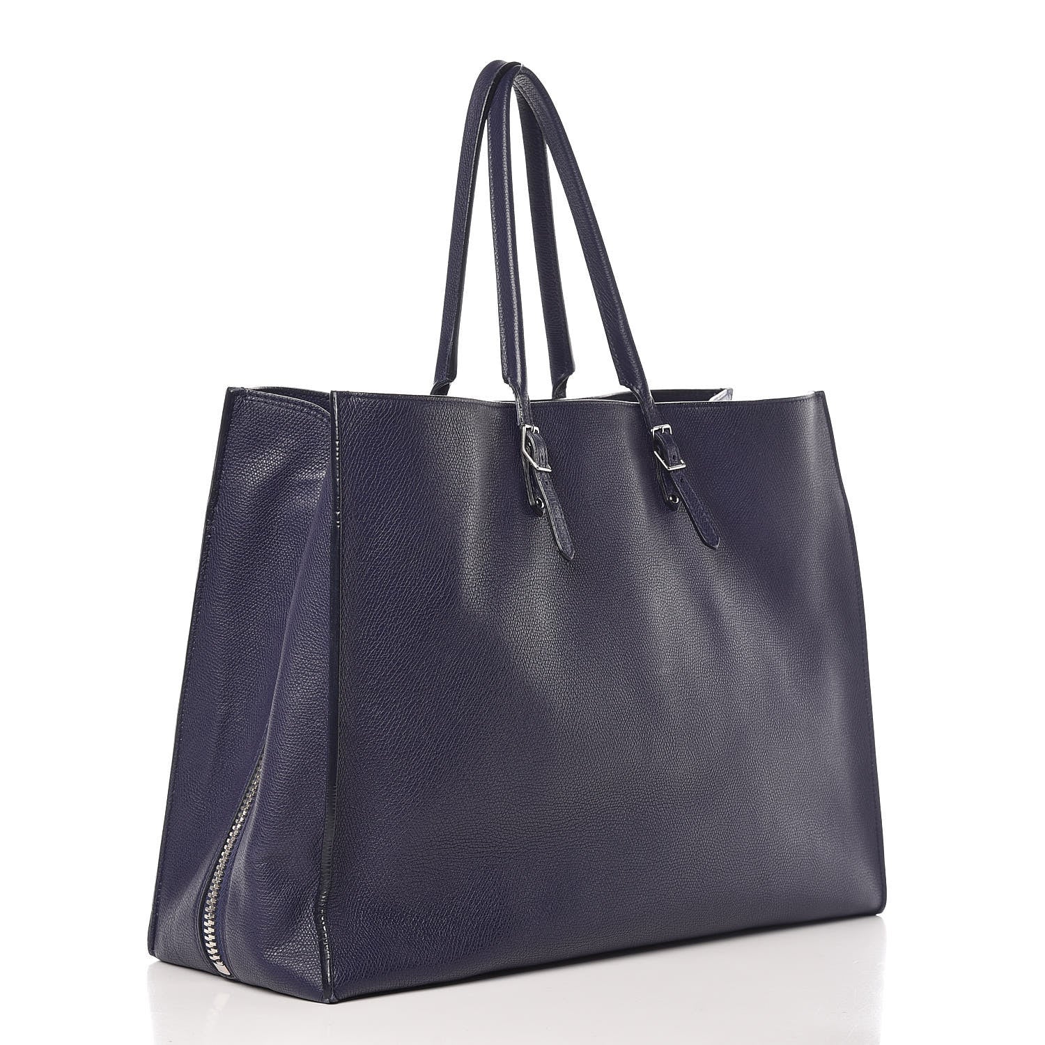 Balenciaga Calfskin Papier A4 Zip Around Plate Tote Bleu Indigo 3 of 12