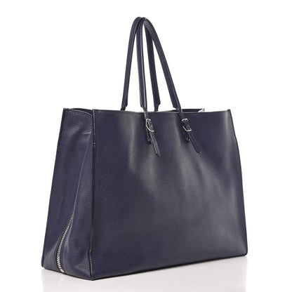 Balenciaga Calfskin Papier A4 Zip Around Plate Tote Bleu Indigo 3 of 12