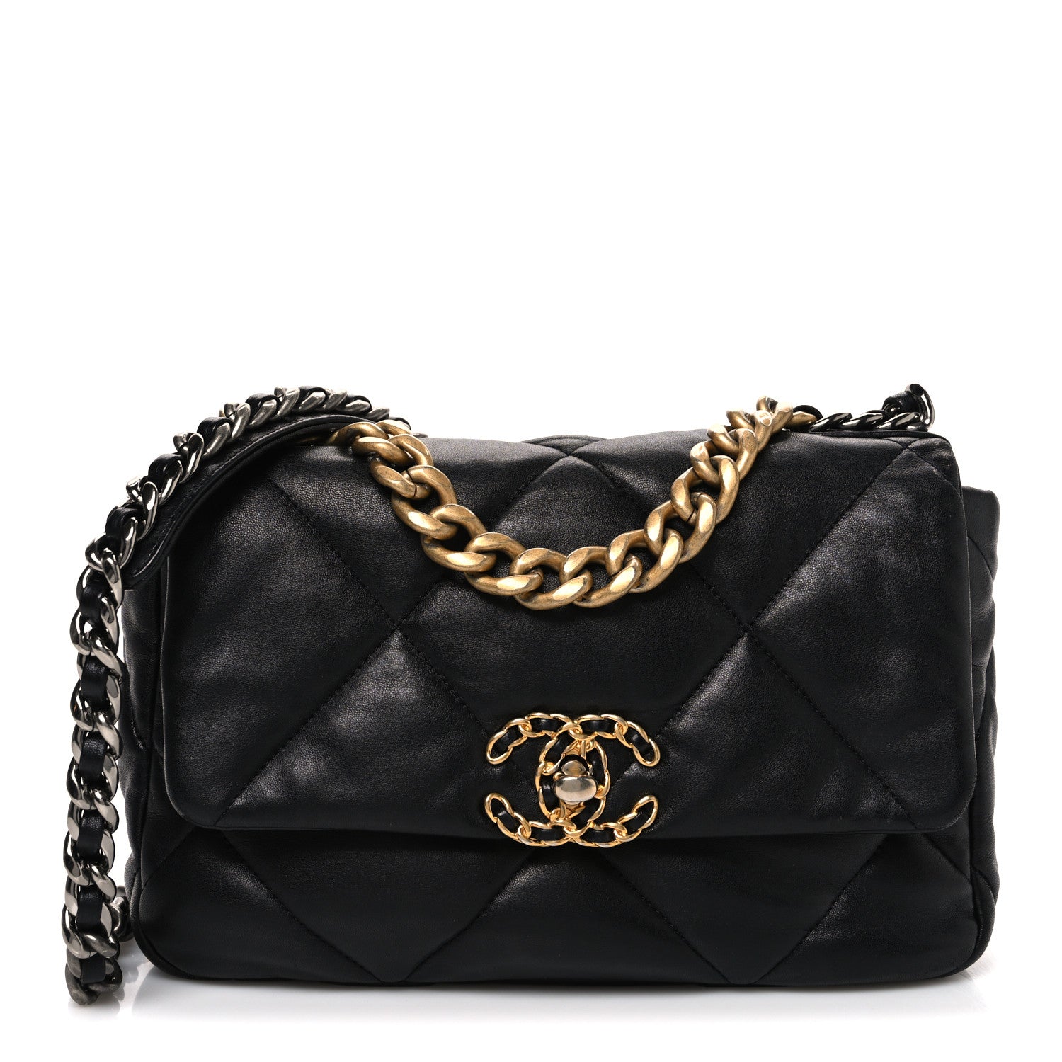Chanel Lambskin Quilted Medium Chanel 19 Flap Black 1 of 10