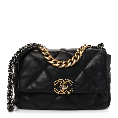 Chanel Lambskin Quilted Medium Chanel 19 Flap Black 1 of 10