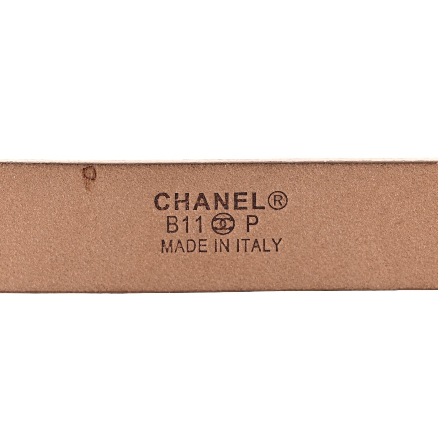 Patent CC Logo Skinny Belt 80 32 Beige