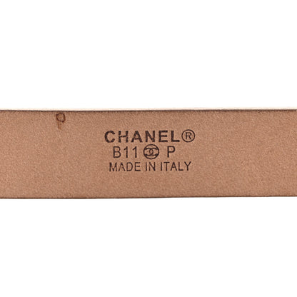 Chanel Patent CC Logo Skinny Belt 80 32 Beige 3 of 7