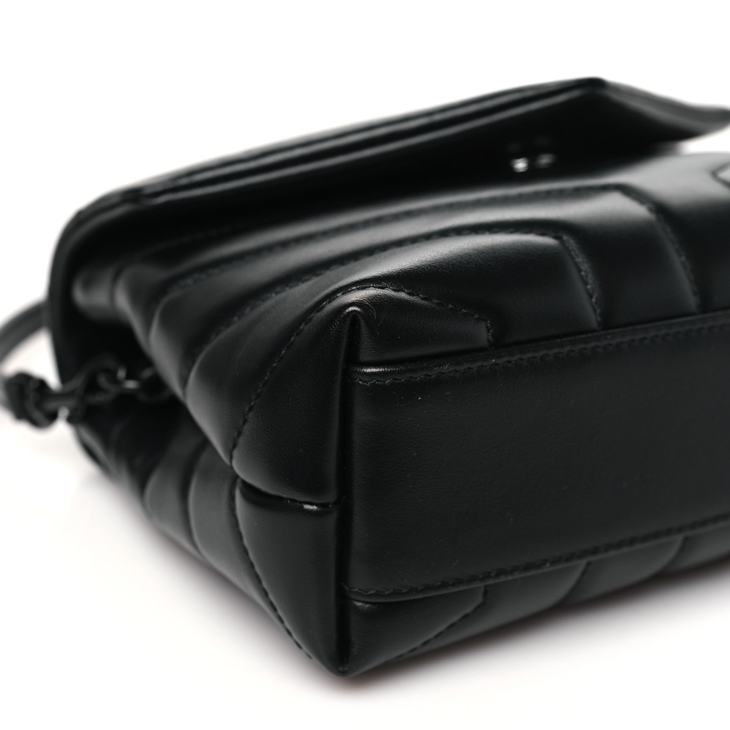 Saint Laurent Calfskin Y Quilted Monogram Monochrome Toy Loulou Crossbody Bag Black 9 of 10