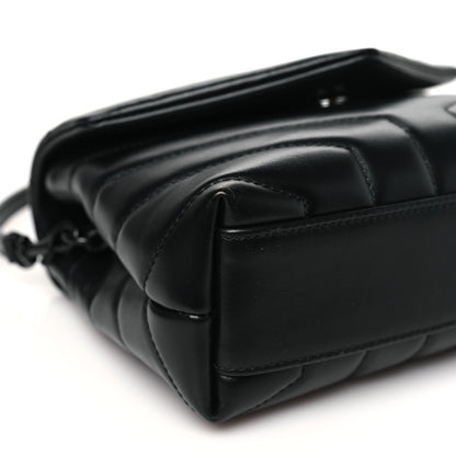 Saint Laurent Calfskin Y Quilted Monogram Monochrome Toy Loulou Crossbody Bag Black 9 of 10