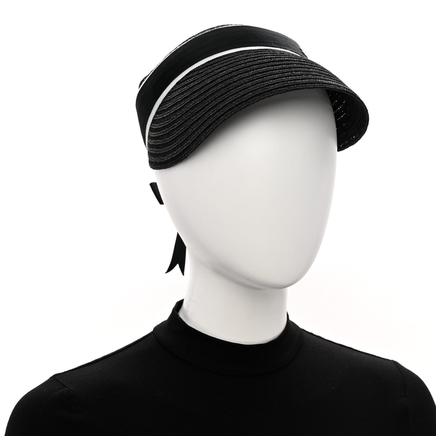 Abaca Cotton Ribbon Visor S Black