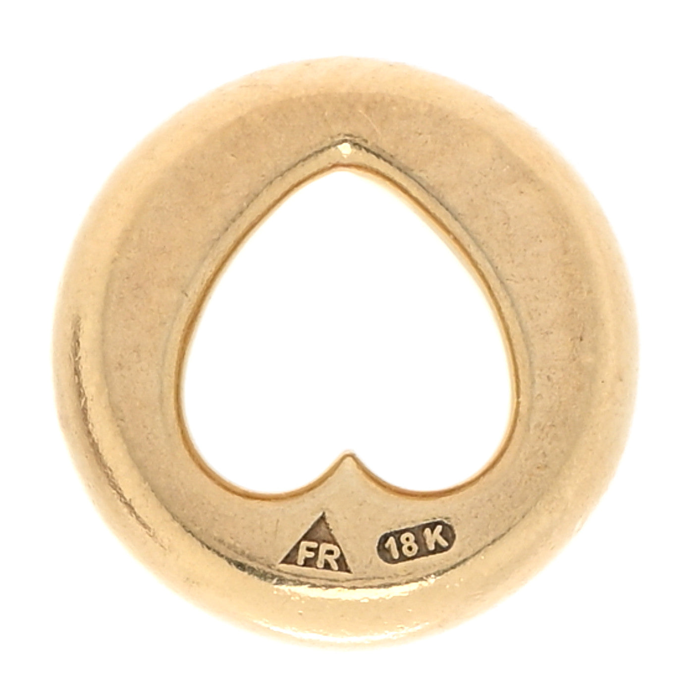 18K Yellow Gold 3mm Chubby Heart Beat Medallion