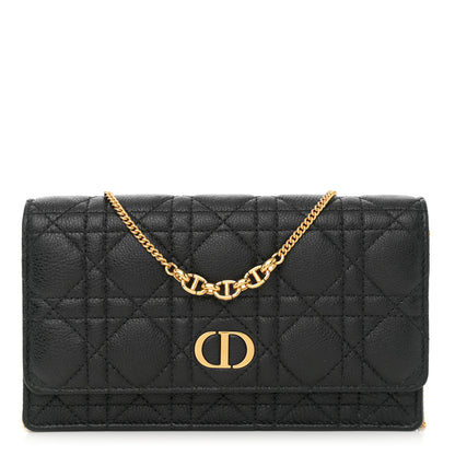 Christian Dior Supple Calfskin Caro Pouch with Chain Black 1 of 11