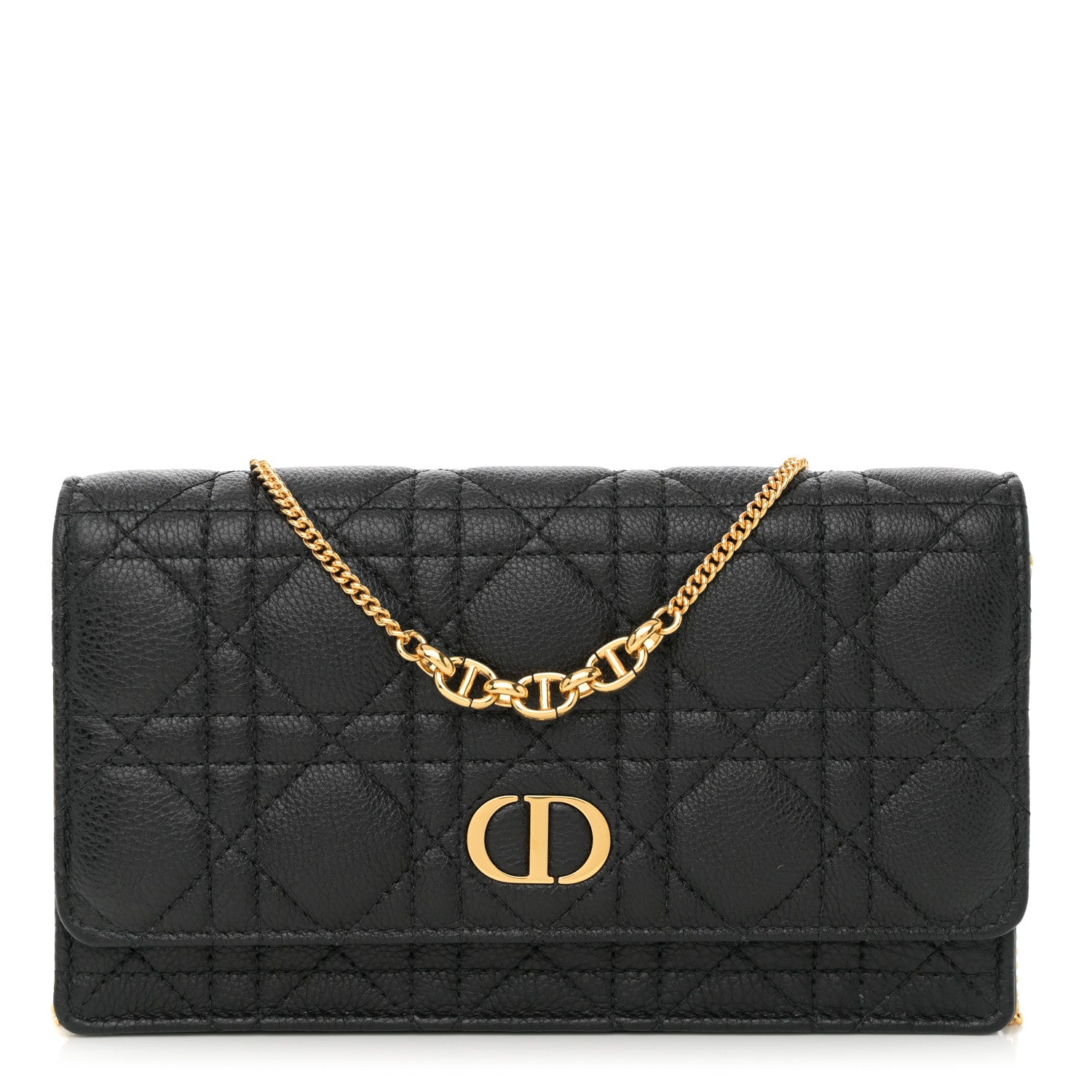 Christian Dior Supple Calfskin Caro Pouch with Chain Black 1 of 11