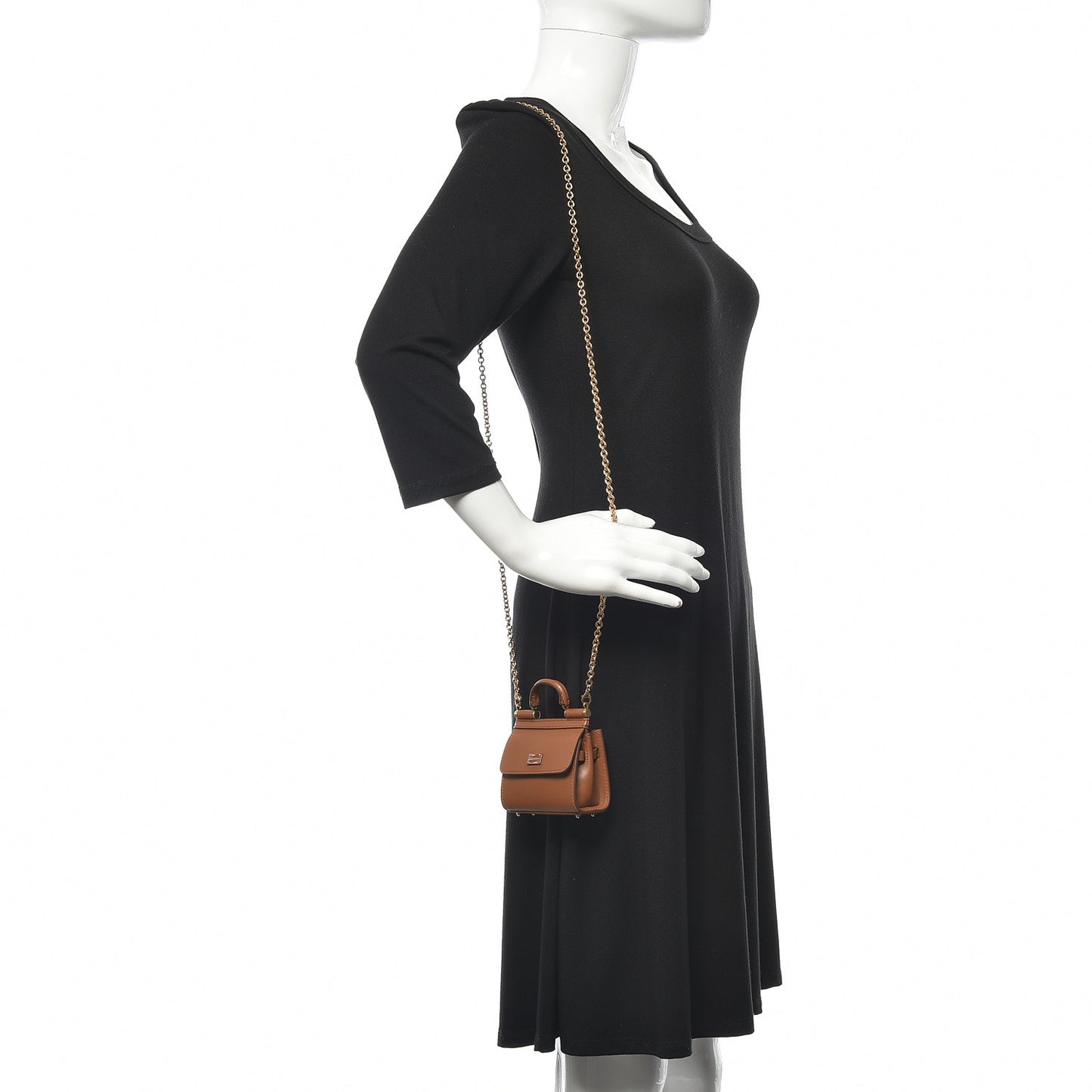 Calfskin Micro 58 Miss Sicily Satchel Brown
