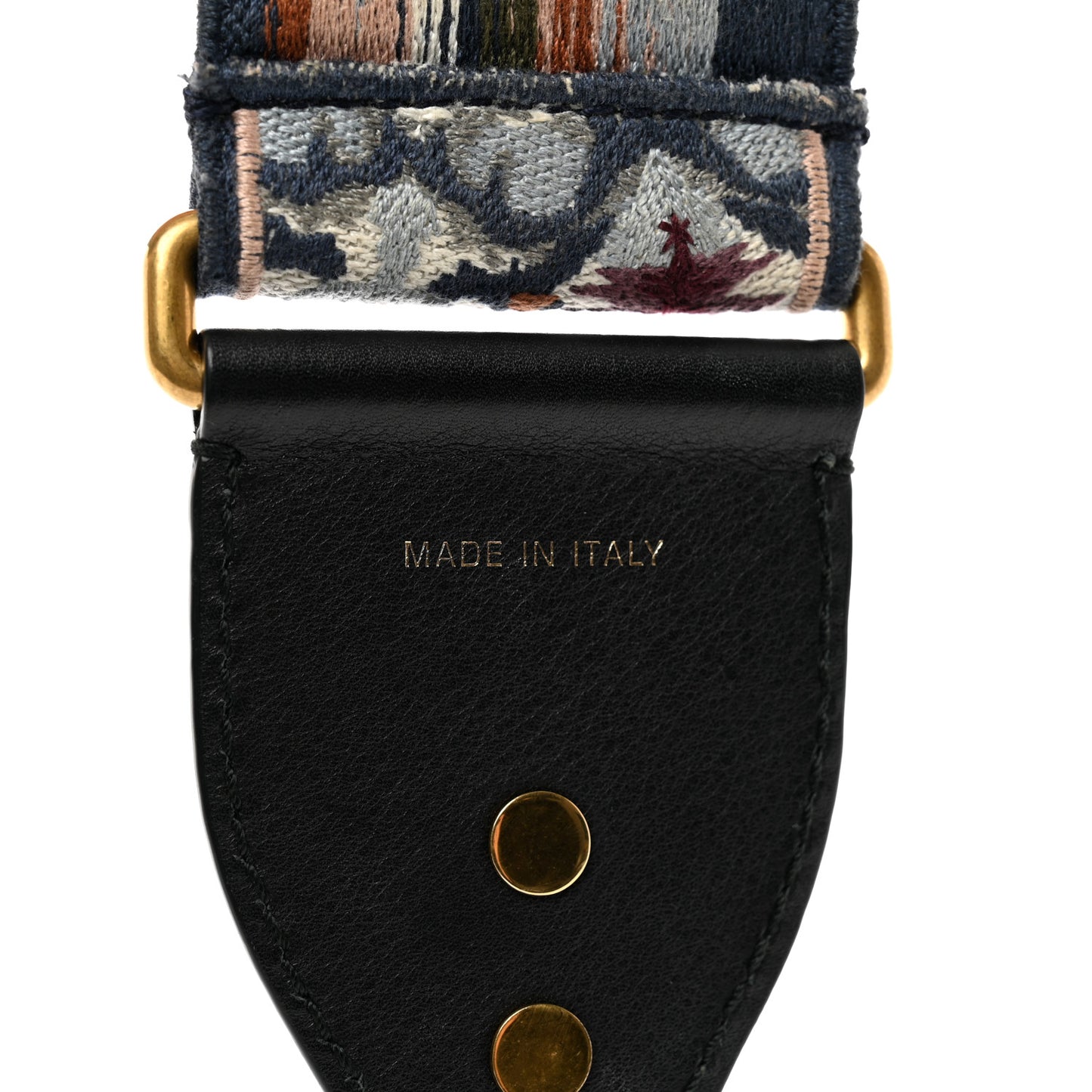 Canvas Embroidered Studded KaleiDiorscopic Shoulder Strap Multicolor