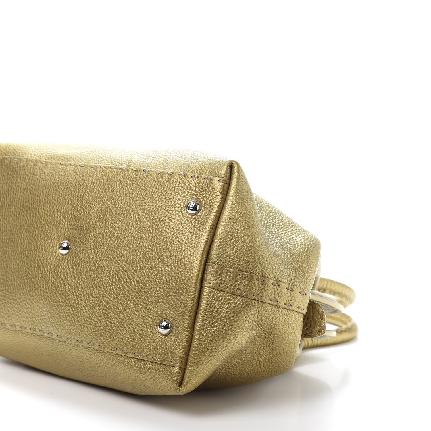 Fendi Cuoio Romano Selleria Adele 1328 Bag Oro Metallizzo 10 of 15