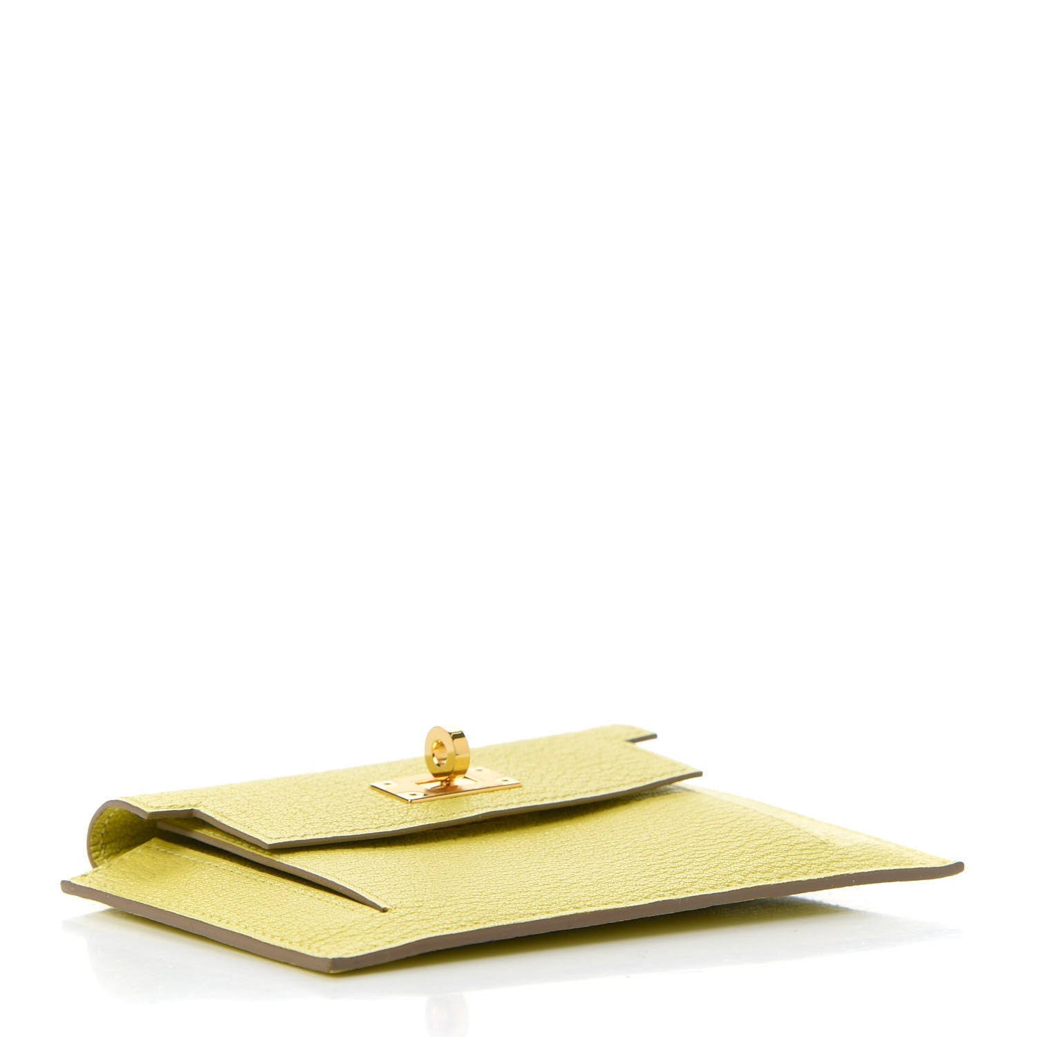 Hermes Chevre Mysore Kelly Pocket Compact Wallet Lime 4 of 9