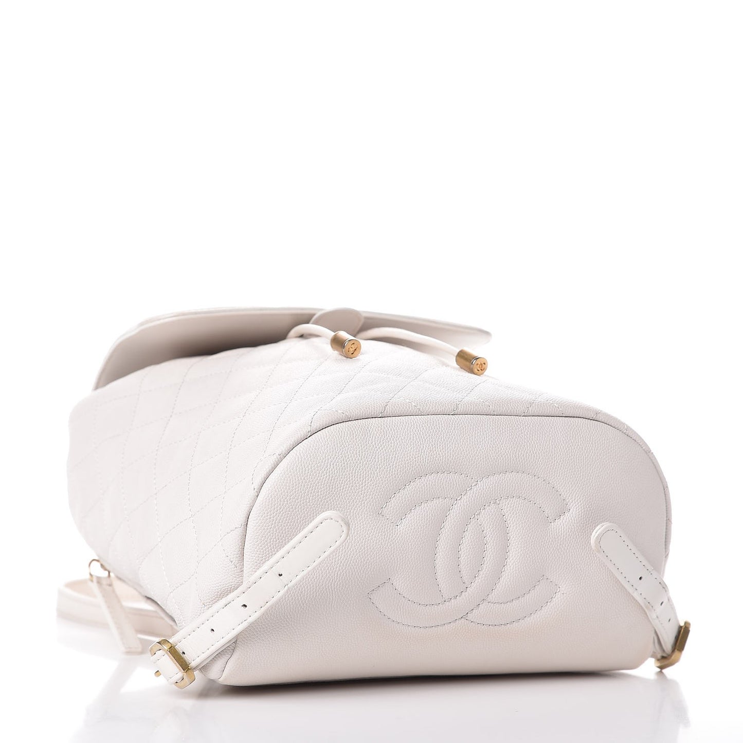 Caviar Quilted Filigree Backpack White