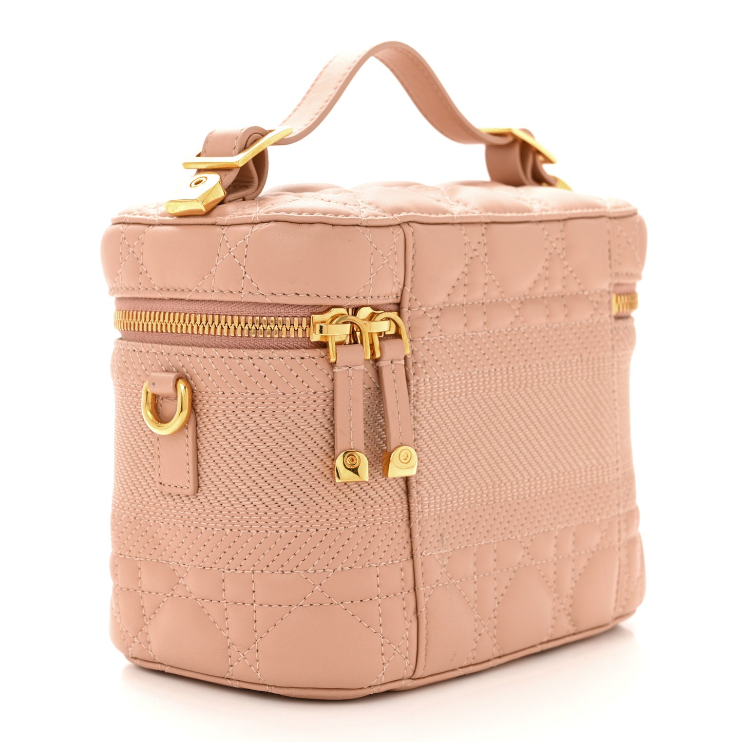 Lambskin Cannage Small Diortravel Vanity Case Rose Des Vents