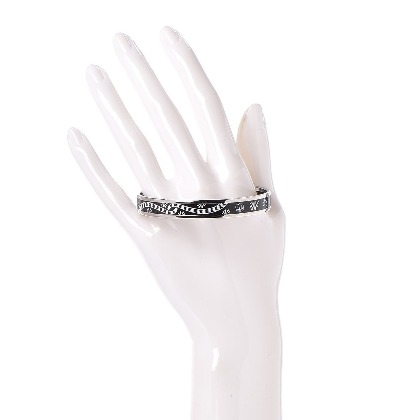 Enamel Printed Narrow Les Léopards Bracelet 65 Black