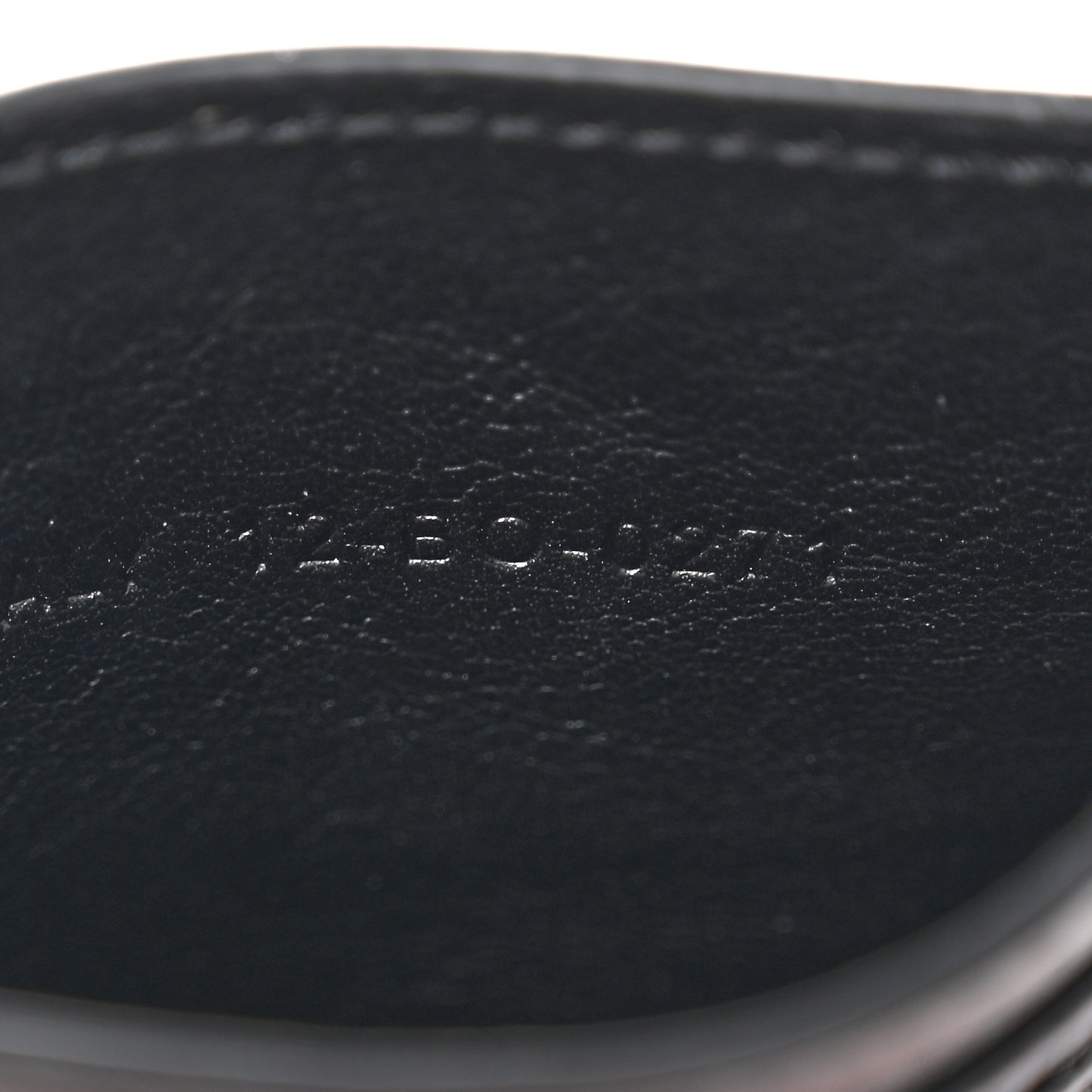 Grained Calfskin Oblique Card Holder Black