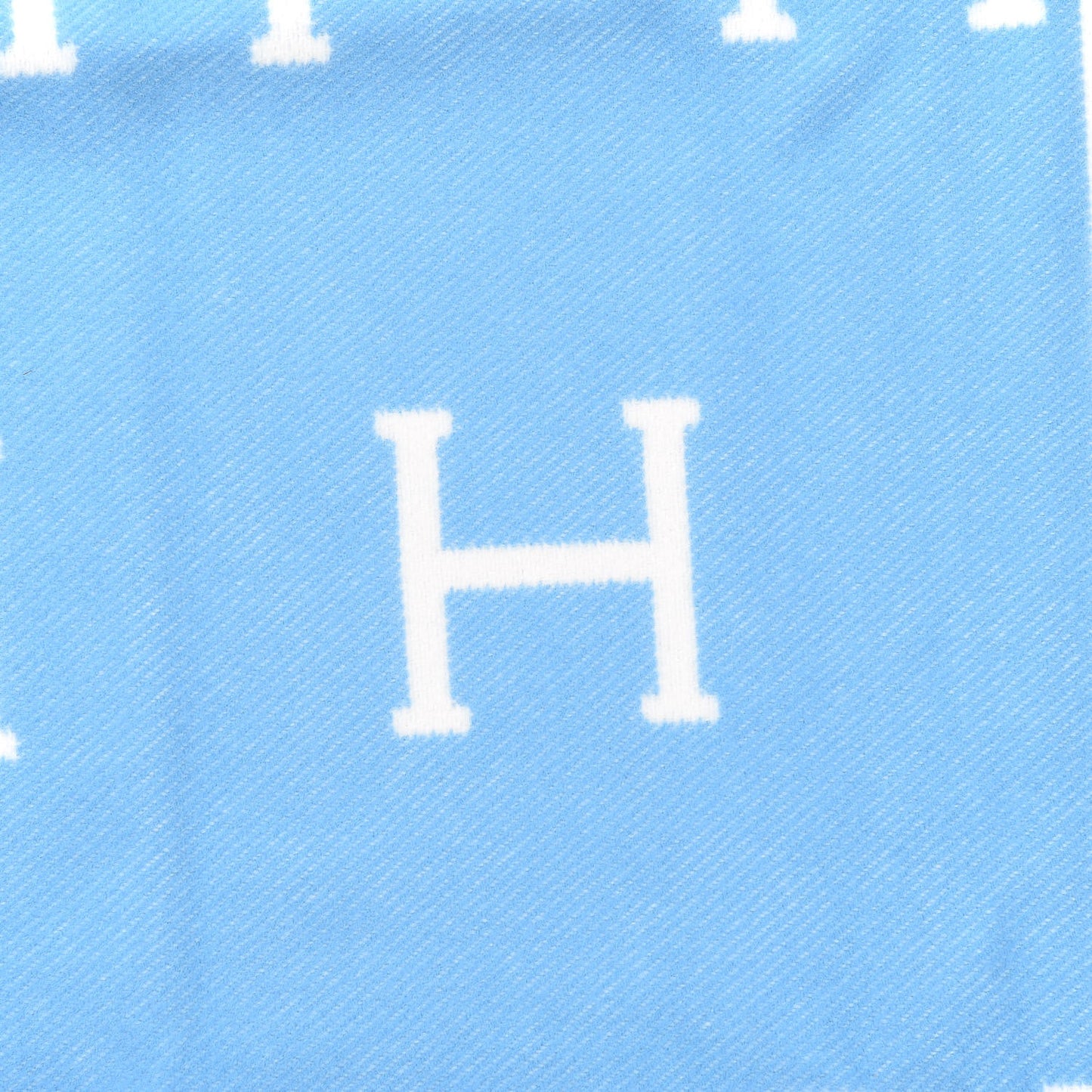 Wool Cashmere Avalon Baby Blanket Bleu Genievre White