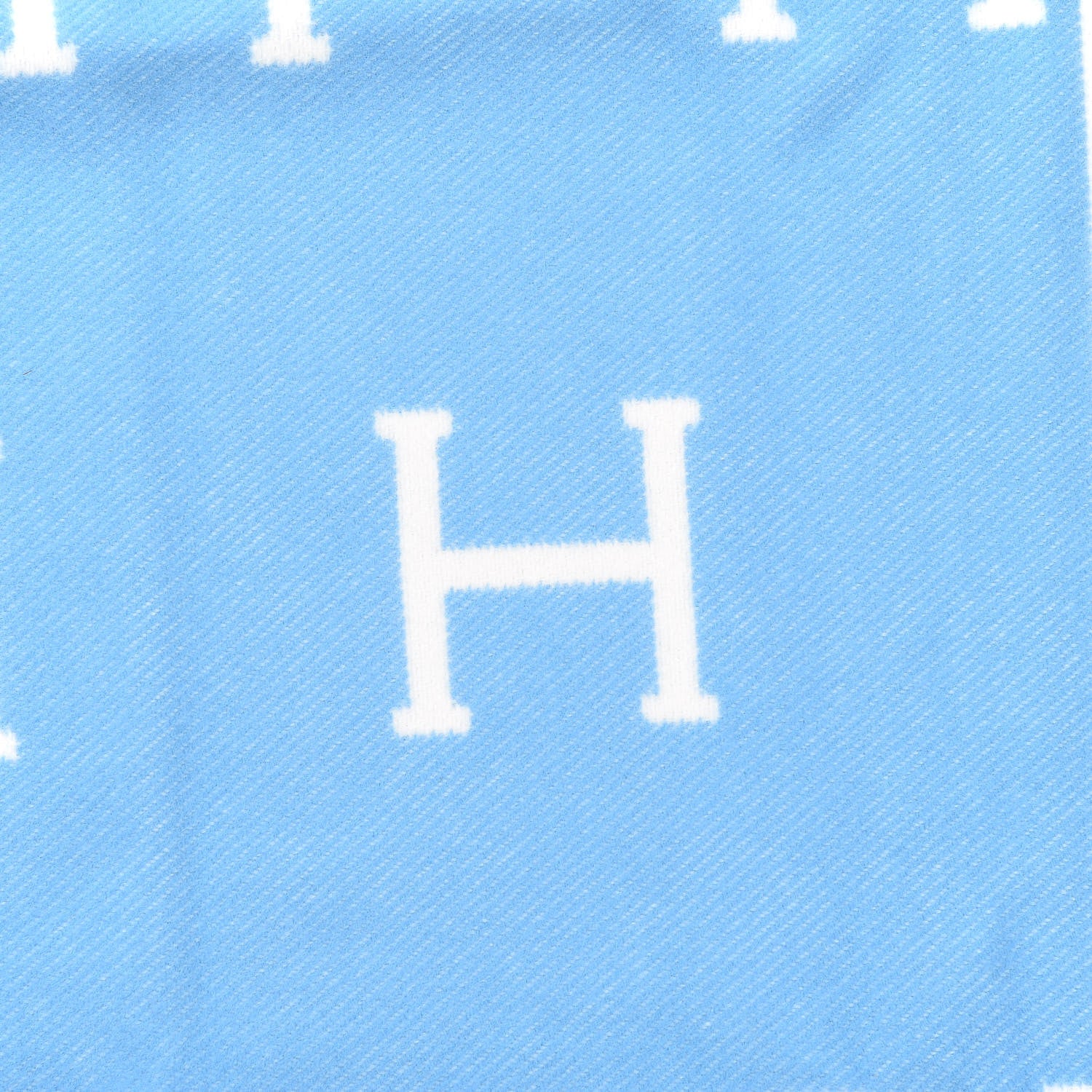 Hermes Wool Cashmere Avalon Baby Blanket Bleu Genievre White 3 of 4