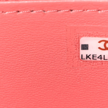 Chanel Lambskin Quilted Small Charming Top Handle Vanity Case With Chain Pink 7 of 11