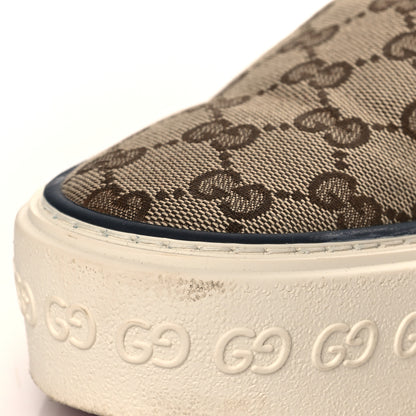 Gucci GG Monogram Womens 1977 Tennis Slip On 30mm Sneakers 41 Beige Ebony Mystic White 10 of 11