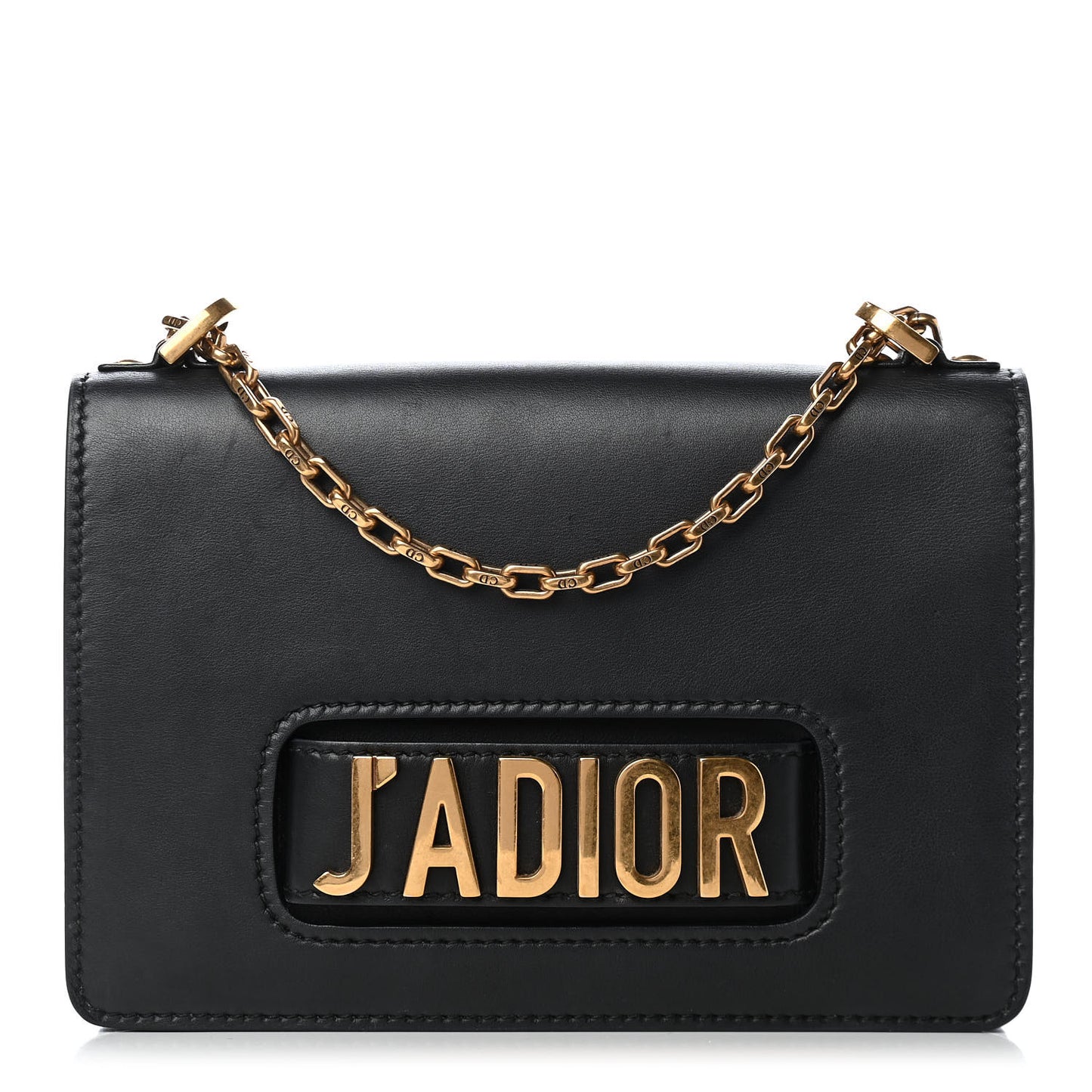 Calfskin J'Adior Chain Flap Bag Black